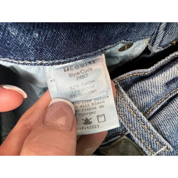 McGuire Womens Ibiza Jeans Size 24 Army Doll Damn Fine High Rise Camo Striped - Picture 16 of 16